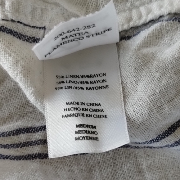 Rails White and Blue Striped Lace-Up Shirt - Picture 10 of 11